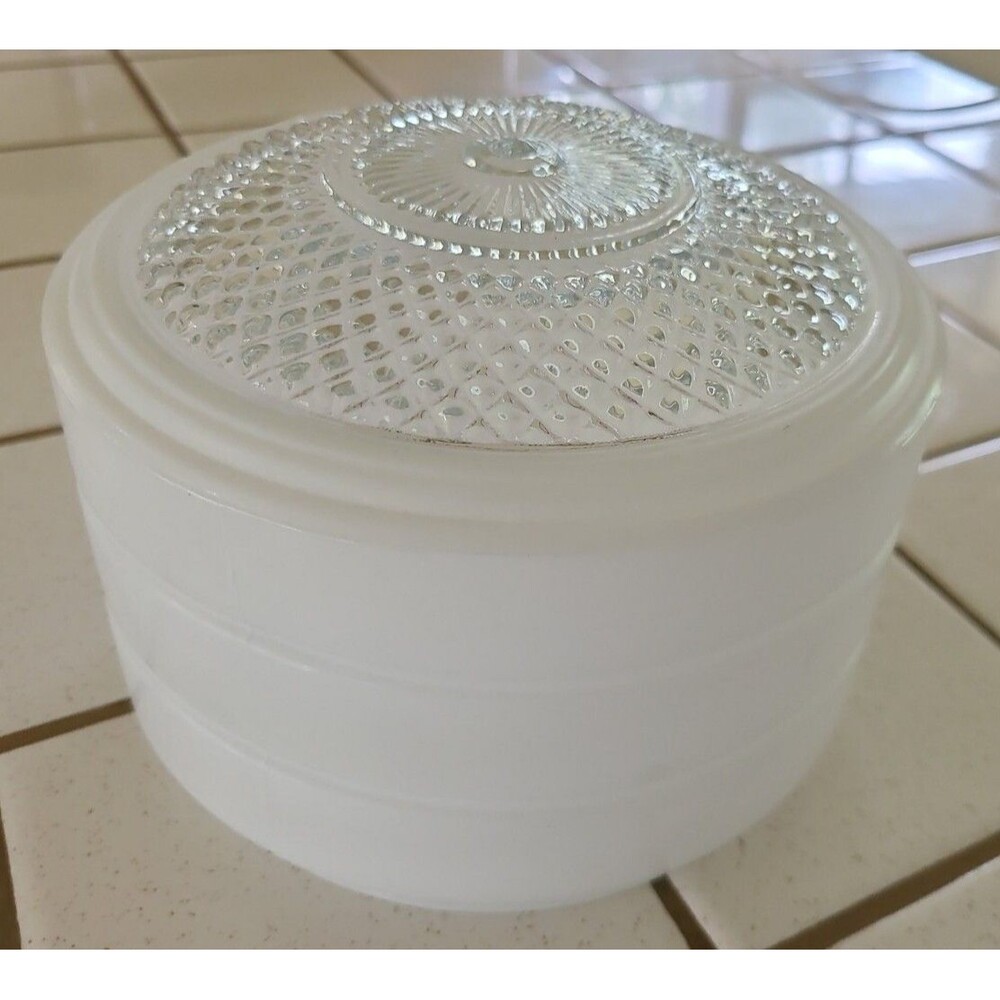 Vintage Art Deco White Milk Glass School House Ceiling Light Fixture Shade 6X7"